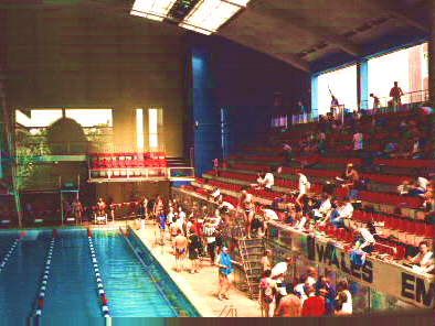 [Photo of poolside showing stairs]