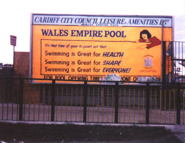 [Photo of pool bill-board]